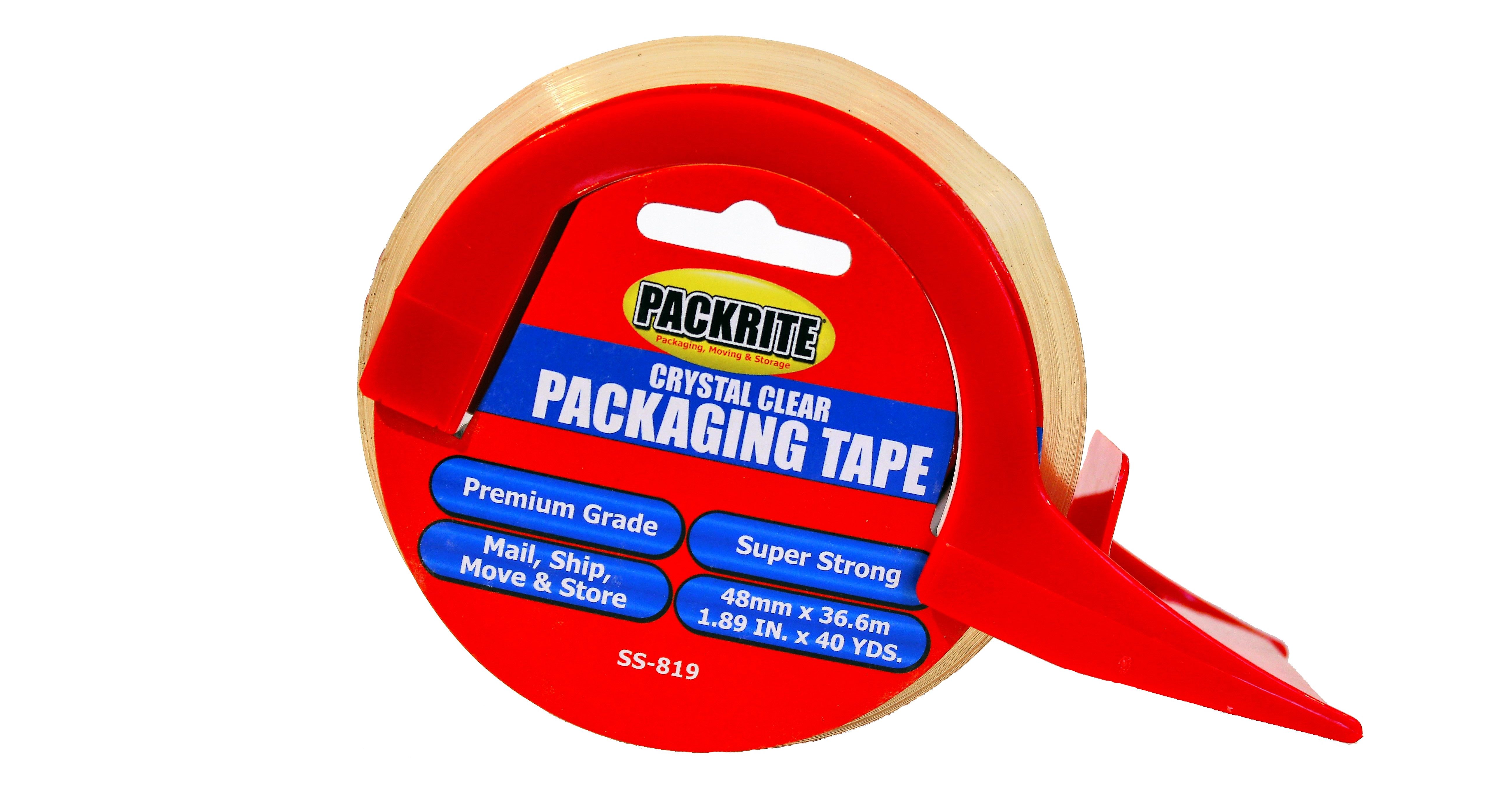 PACKRITE Crystal Clear Packing Tape, Premium Grade, Super Strong, Mail, Ship, Move & Store