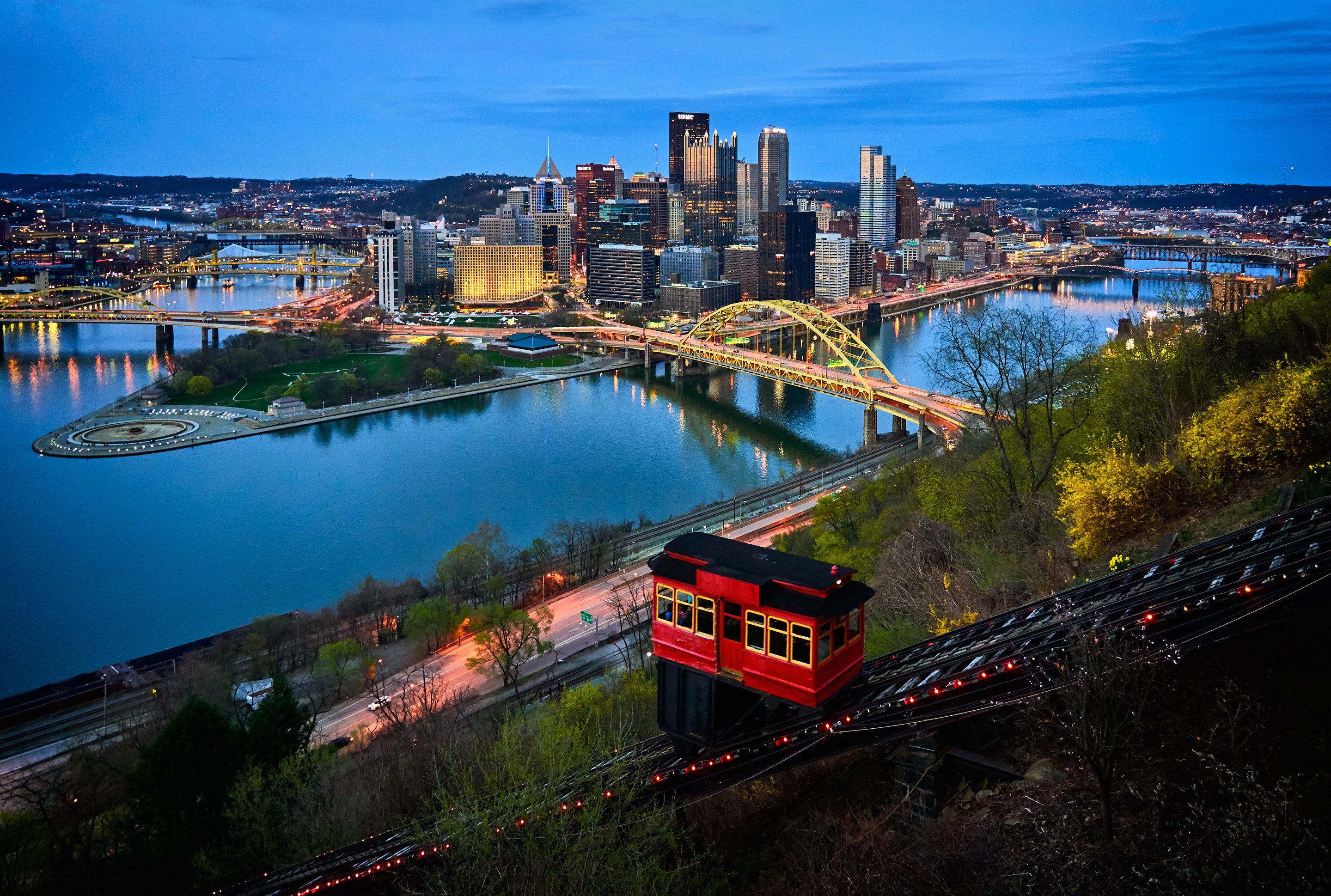 A city view of Pittsburgh from Mt. Washington is a sight unlike any other and very high on our must do list of 50 Things to Do in Pittsburgh This Summer.